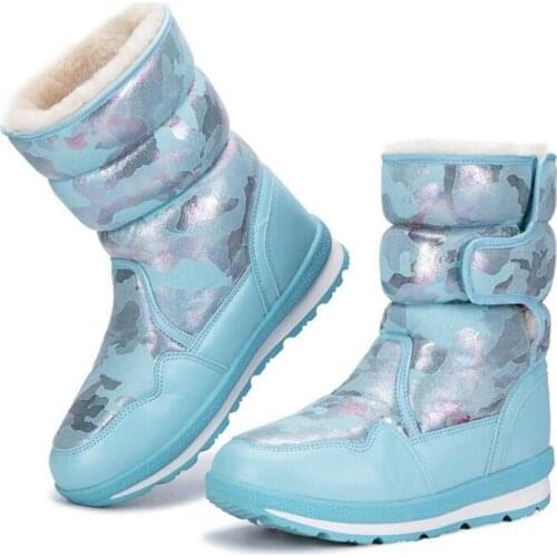 Children snow boots 2020 fashion waterproof boys girls boots warm plush winter shoes platform non-slip kids boots Botas