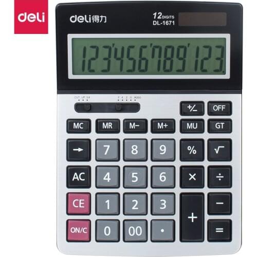 Dual Power Business Desktop Calculator 12 Digits Large Screen Plastic Button Desktop Computer Calculadora Escolar Canetas