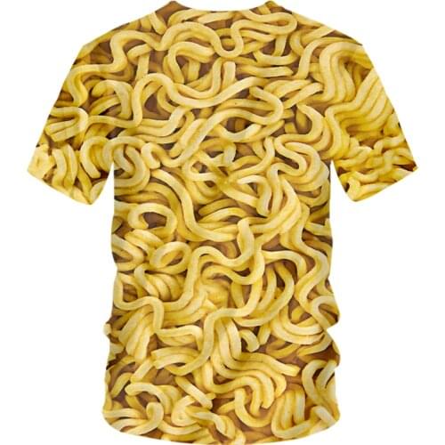 Summer Mens O Neck Tshirt Harajuku Homme New Short Sleeve 3D Oversized Shirt Men/women Printed Creative Instant Noodles