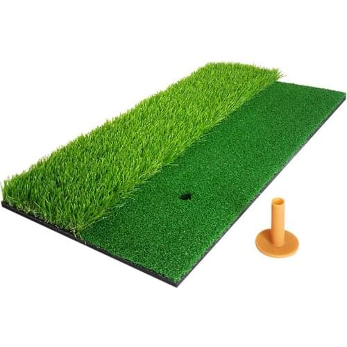 2-in-1 Golf Training Aids Practice Mat Artificial Lawn Grass Rubber Pad-Backyard Outdoor Golf Hitting Mat Durable Pad Kids Toys