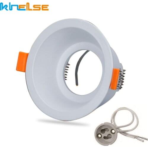 Round Recessed LED Ceiling Downlight Mounting Aluminum Frame MR16 GU10 Bulb Replaceable Spot Lamp Holder Socket Fitting Fixtures