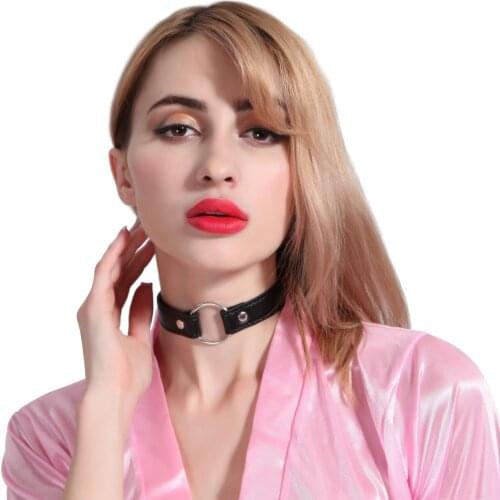 Fashion cosplay Harajuku Punk Rock Gothic necklace Sexy PU Leather Heart Round Spike Collar Choker Necklace Body Accessories