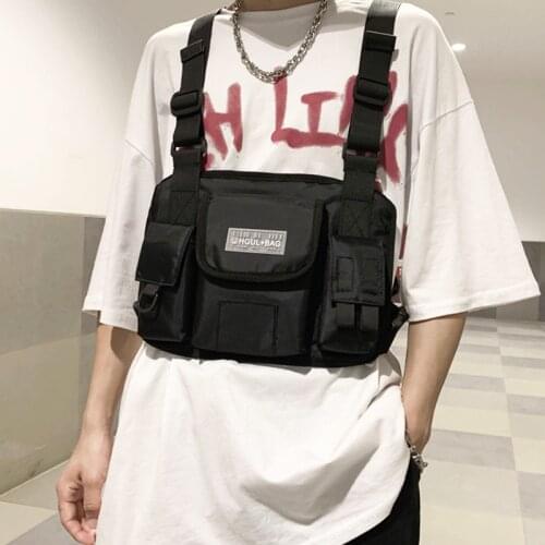 Men Chest Bag 2020 New Chest Rig Bag Hip-hop Streetwear Boy Nylon Tactical Vest Pouch Male Tactical Bags