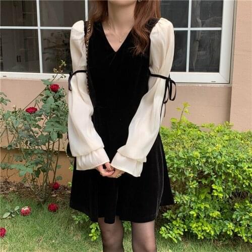 New Spring Dress Girls Boho Solid Female Vintage Dress Party Oversize Long Sleeve Women Dresses Robe Vestido