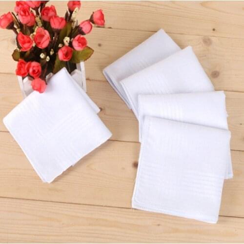 New Handkerchiefs Cotton White Solid Pocket Square Towel 40*40CM Hankies Casual Solid Color Pocket