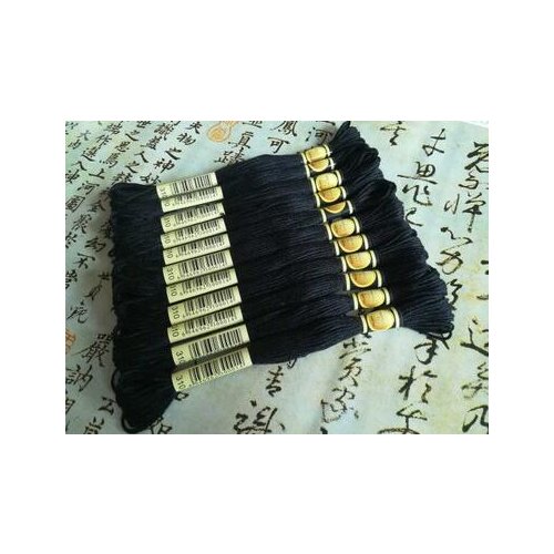 Oneroom 6th cxc two labels 310 Black Cross Stitch Embroidery Thread DIY Handmade Sewing Craft Accessories 12PCS