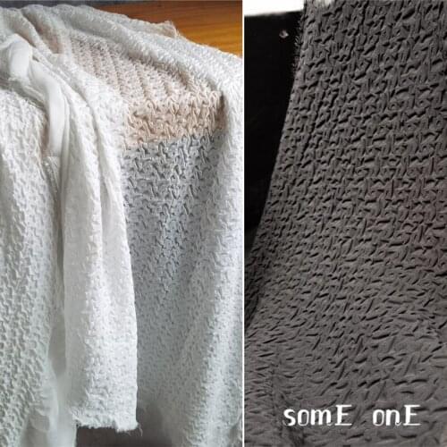 Pleated Chiffon Fabric Black White Geometry Concave Convex Folds DIY Patches Decor Props Creative Clothes Dress Designer Fabric