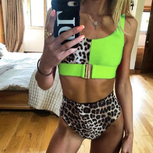 Hot Swimsuit Thong Women Set Bikini Sexy Swimsuit Leopard Beachwear Bathing Two Pieces Swimwear Women Bikini Thong Swimwear Girl