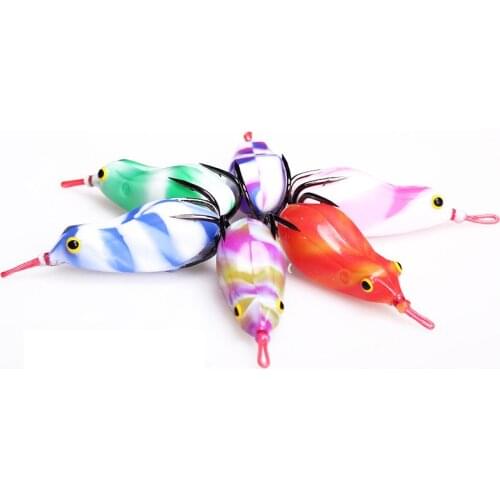 5pcs Soft Frog Fishing Lures Double Hooks 7cm18g Top water Ray Frog Artificial Minnow Crank Soft Bait fishing tackle