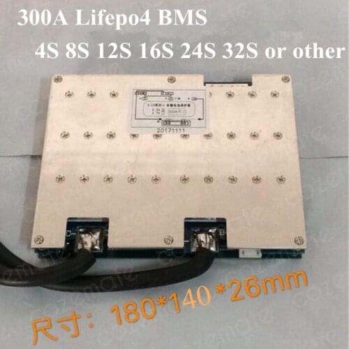 300A 4S 8S 12S 16S 20S 24S 28S 32S 300A Lifepo4 BMS Pcm Battery Protection Board Balance Function 48V 24V 60V 102V 96V 84V 300A