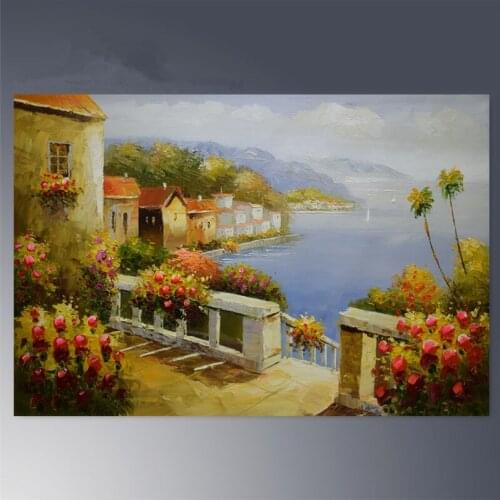 Hand painted canvas oil painting Landscape Home Decoration Wall picture for living room Garden scenery oil painting