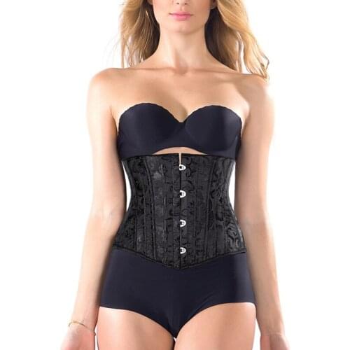 Corset Sexy Gothic Busiter Steel Boned Waist Trainer Short Torso Women Slimming Sheath Girdle Waist Cincher Lace Up