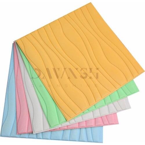 Waterproof PE Foam 3D Wave Wall Stickers Home Decor DIY Self Adhesive Wall Covering Wallpaper For TV Background Kids Room