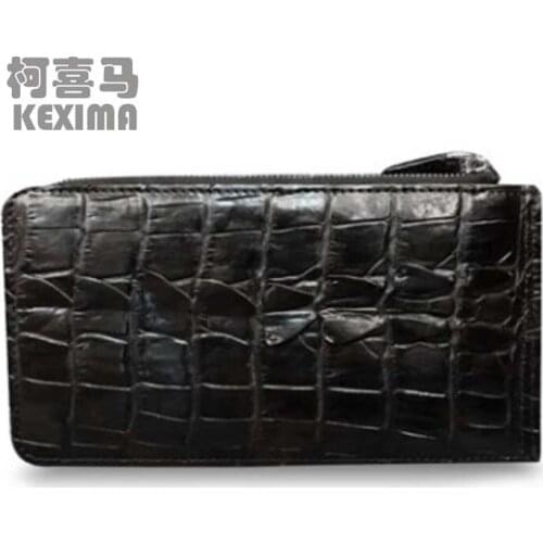 XHPJ crocodile More screens Card package wallet Men and women general Genuine leather long multi-function wallet