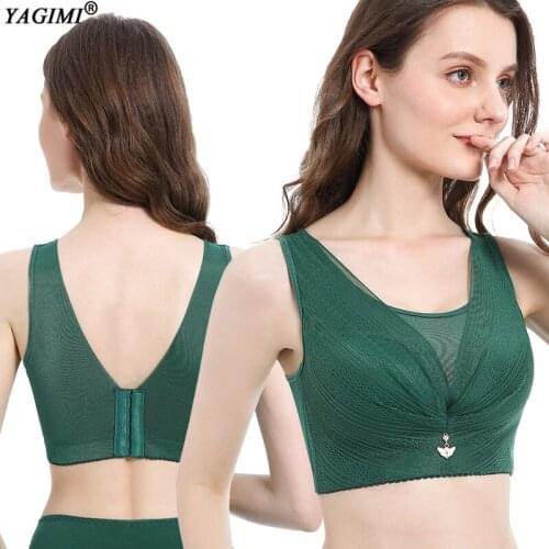 YAGIMI Plus Size Lingerie Sexy Push Up Bra for Women Underwear Women Bra U Top Bras Four Hook Five Eye Bralette Lace Bra