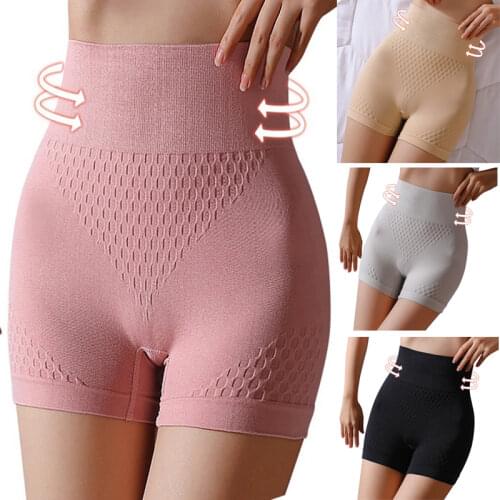 Women Safety Shorts Pants Seamless Nylon High Waist Panties Solid Color Boyshorts Lingerie Girls Slimming Boxer Underwear