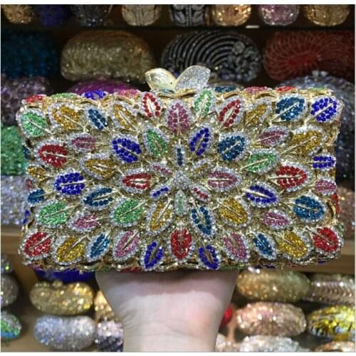 Women multi colour clutch coin phone money purse lady blue grey Evening Minaudiere Bags Bridal Wedding Party Box gift Handbag