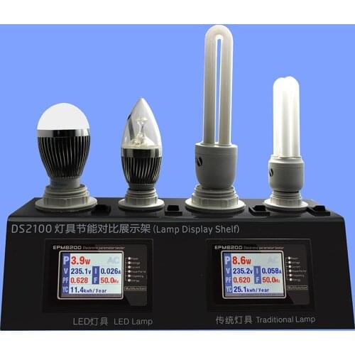 ZHURUI DS2100 power monitor power analyzer test V A P PF annual energy consumption frequency with 2 meters and 2 sockets 4bulbs