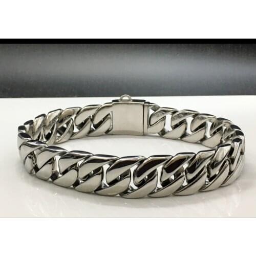 23mm Gold Dog Collar Leash Chain Stainless Steel Pet Necklace PitBull Bulldog Trainning Collar High Quality Dog Pet Collar Leash