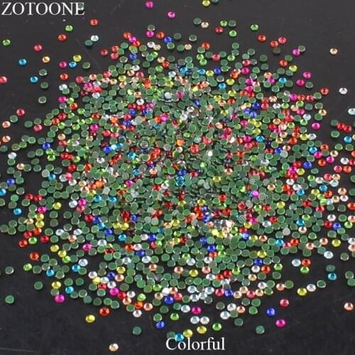ZOTOONE Iron On Strass Crystals And Stones For Clothing Decoration DIY Hotfix Flatback Glass mixed color Rhinestones Applique E
