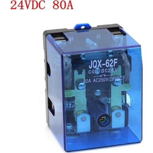 1pc JQX-62F 24VDC 80A DPDT Power Relay Motor Control Screw Mounting Freeship