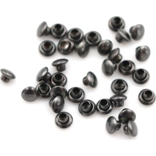 100pcs/lot Black 4mm Doll Clothes Bags Buckles Mini Mushroom Nail Trumpet Rivets Accessory Wholesale