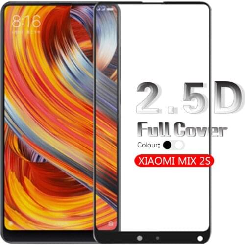 2.5D Arc Full Cover Tempered Glass Film For Xiaomi MIX 2S Screen Protector Glass Front Cover Film Glass White & Black Cover
