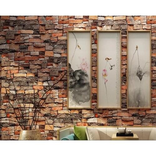 Beibehang papel de parede 3d Brick pattern antique brick brick wallpaper 3d brick background decoration wallpaper bedroom bar