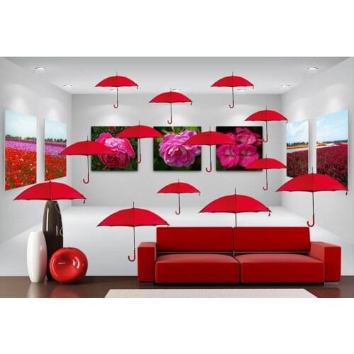 Custom 3D stereoscopic wallpaper,Romance Umbrella for the living room bedroom restaurants backdrop waterproof wallpaper