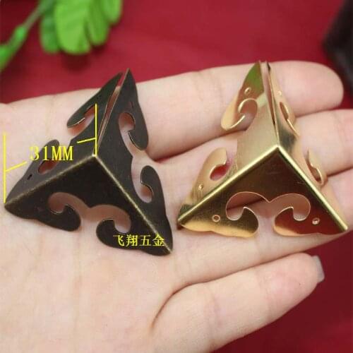 31MM Antique Hardware corners decoration Classical Antique Corner Wooden Wine decorative protective corners Four Wholesale