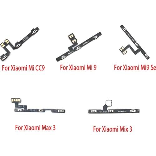 50pcs Power on/off Volume Key Button Flex Cable For Xiaomi PocoX3 Mi 9 9T Pro A3 CC9 Max Mix 3 Mi 8 Mi8 Se Lite Black Shark 2 F1