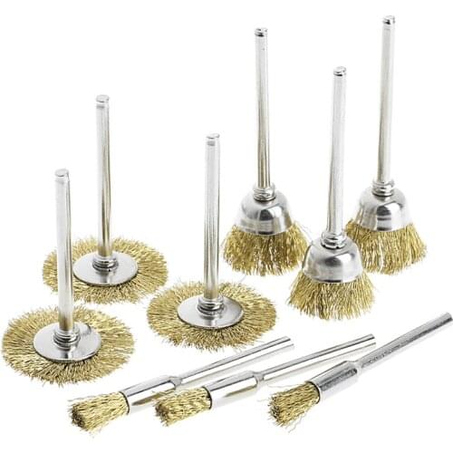 9 Brass Brush Wire Wheel Brushes Die Grinder Rotary Electric Tool for Engraver L4MF