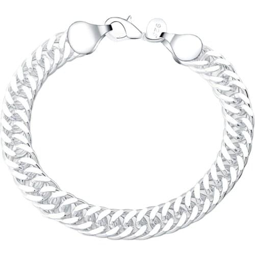 New 925 Sterling Silver Bracelet Cuban Bracelet Womens and Mens Jewelry Bracelet Gift