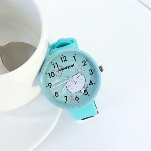 Pink silicone children watch Harajuku style kids watches ladies student Korean style simple candy girl quartz wristwatches