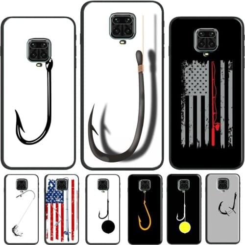 Fish Hook Fishing Case For Xiaomi Redmi Note 10 Pro 7 8 9 Note 9S 8T Cover For Redmi 9 9T 9C 9A 8A K40 Coque