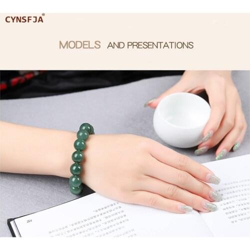 CYNSFJA New Real Rare Certified Natural Hetian Jade Nephrite Lucky Amulets Jade Bracelets Elegant Green High Quality Best Gifts