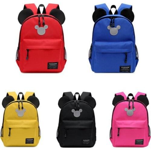 Disney New Cute Unisex Mickey Mouse Backpack Minnie children School Bags Boys and Girls Cartoon Shaped schoolbag baby kids bag