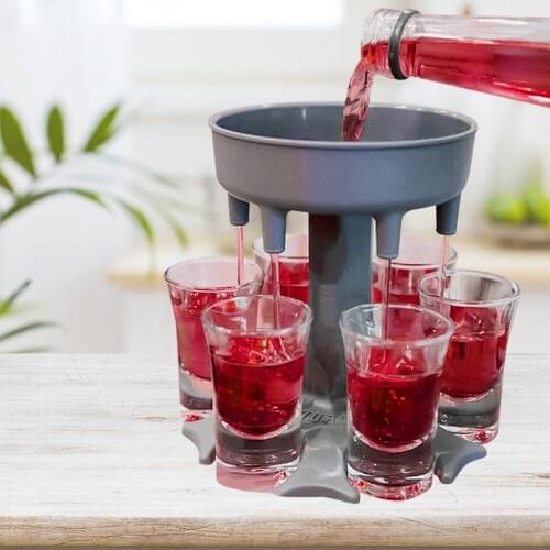 Liquor Dispenser 6 Shot Glass Wine Whisky Beer Dispenser Bar Accessories Drinking Party Games Glass Dispenser Drinking Tools