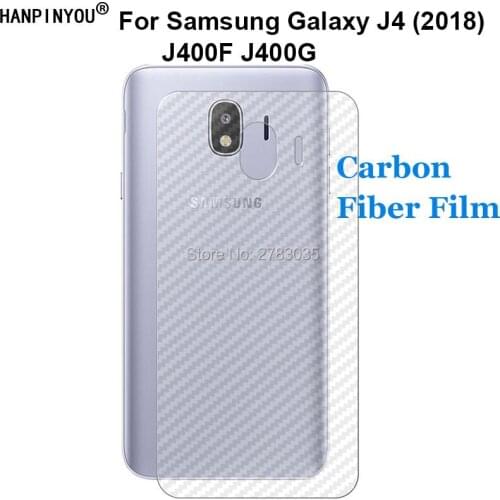 For Samsung Galaxy J4 (2018) J400 5.5" 3D Anti-fingerprint Carbon Fiber Back Film Rear Screen Protector (Not Tempered Glass)