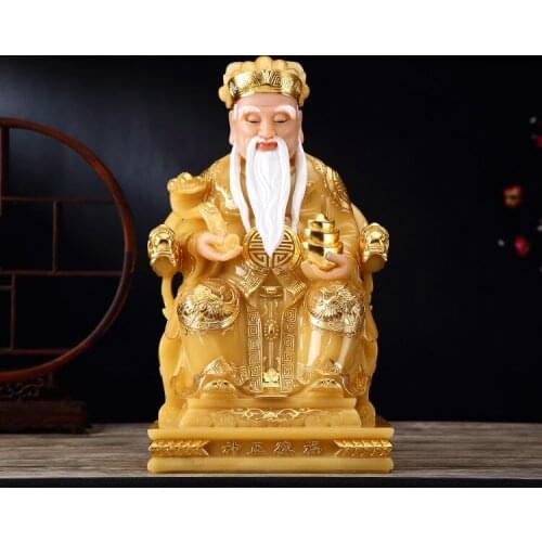 Southeast Asia HOME Shrine efficacious Patron saint Ornamental God Da Bo Gong FU DE ZHENG SHEN jade wealth GOD FENG SHUI statue