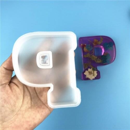 W-z Big Size Letter Resin Molds for DIY Epoxy Jewelry Shiny Home Decoration Silicone Alphabet Mold