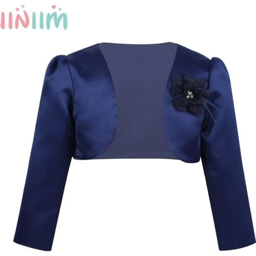 Iiniim Baby Girls Clothing Kids Girls Long Sleeves Autumn Formal Coats Bolero Jacket Shrug Short Cardigan Sweater Dress Cover Up