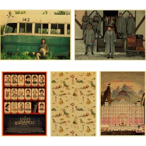 Classic movie Wes Anderson film The Grand Budapest Hotel Retro Poster Vintage Wall Decor For Home Bar Cafe kid room