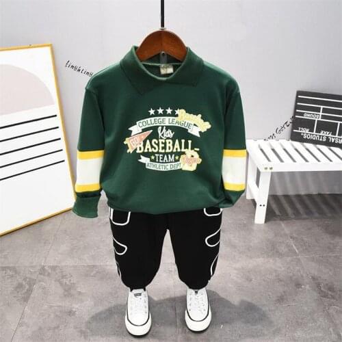 Spring Autumn Toddler Baby Kids Clothing Sets Patchwork Tops Pants Clothes Outfits Set 2 Pcs Casual Clothes For Boys 2 To 6Years