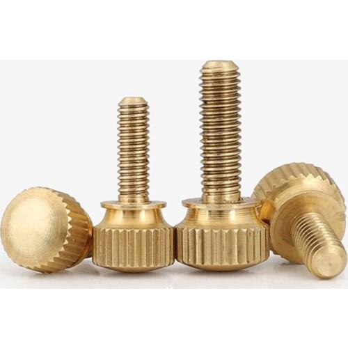 10PCS M3 M4 M5 M6 m8 Hand Tighten Brass Knurled Screws Copper Twist Knurled bolts Computer Chass Bolt Thumb Screw