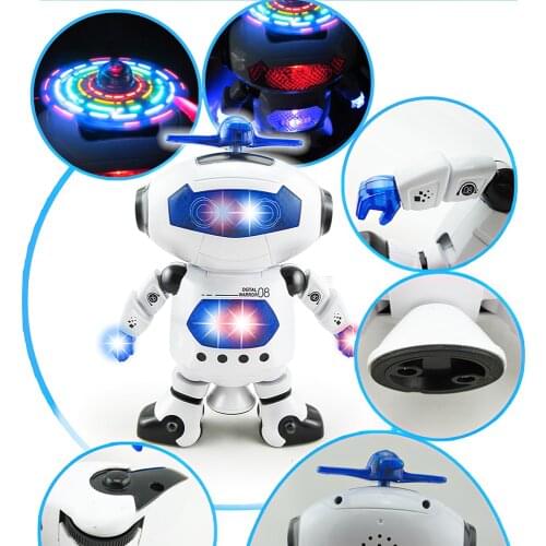 Music LED Light Electronic Walking Funny Education Toys Fun Space Rotating Dance Astronaut Robot For Kids Children Birthday Gift