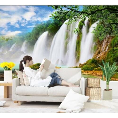 3d wallpaper custom mural non-woven 3d room wallpaper Waterfall water landscape paintings photo 3d wall murals wallpaper