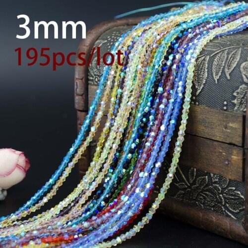 Wholesale AAA Crystal Glass Beads 195pcs/lot 3mm Bicone Beads 5328 Charm Loose Spacer Bead for Garment Beads