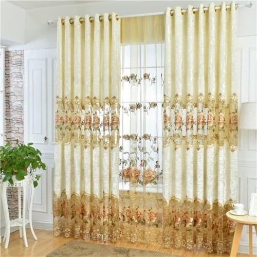 Europe and America luxury embroidered villa Window curtains for living room high quality Velvet curtain for bedroom hotel
