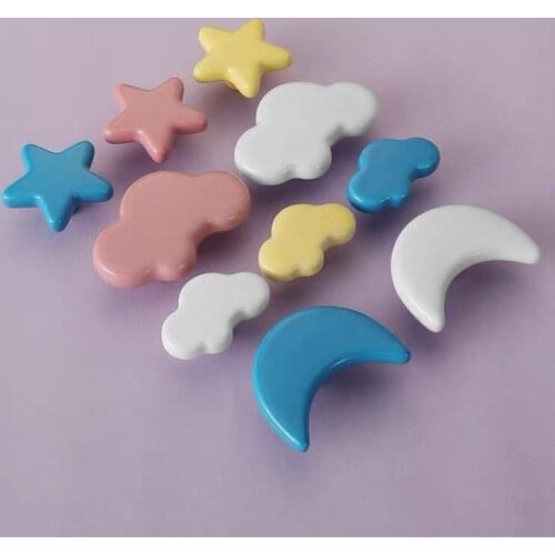 1PCS Cartoon Ceramic Star Moon Cloud Cabinet Handles and Knobs Wardrobe Door Pulls Kids Room Decoration Furniture Hardware